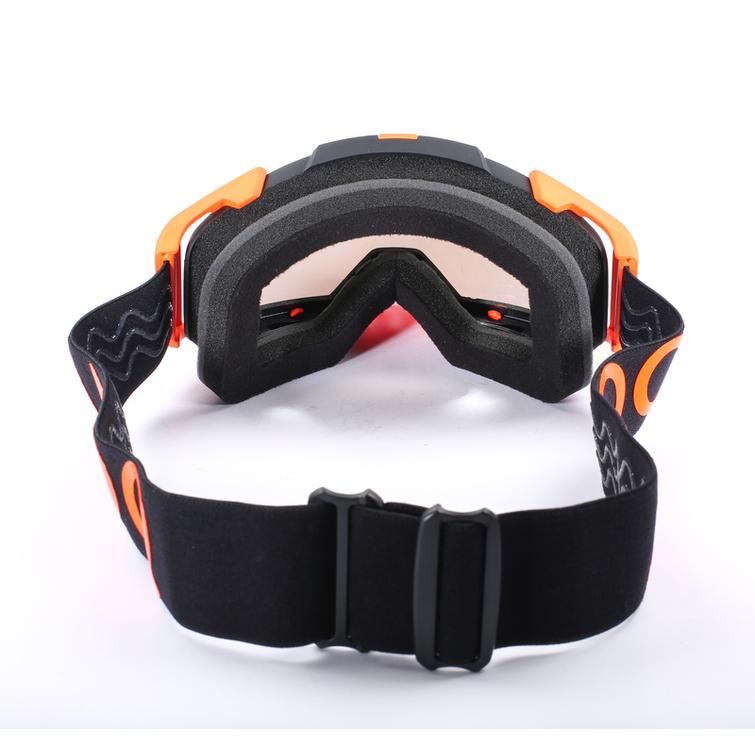 Aster Vent+ snowmobile goggles black-orange silver mirror lens