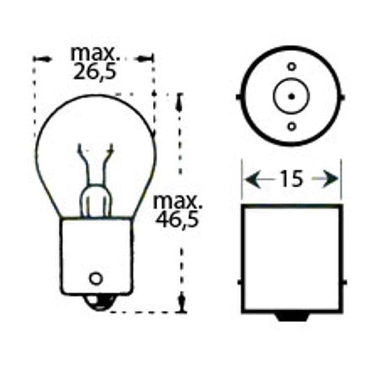 Lamppu 6v 18w Ba 15s