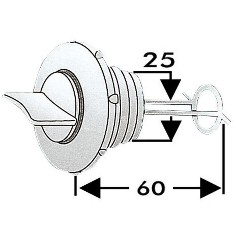 Osculati Veden Tyhjennystulppa Nylon 25mm