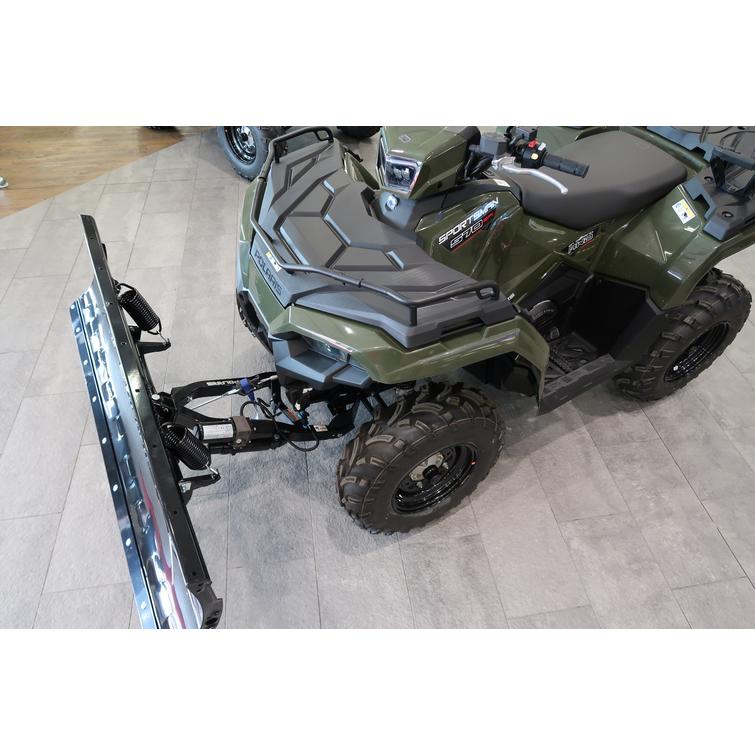 Polaris Sportsman 2026 traktorimönkijä 570 EPS Sage Green lumilevyllä, sähkökäännöllä ja vinssillä