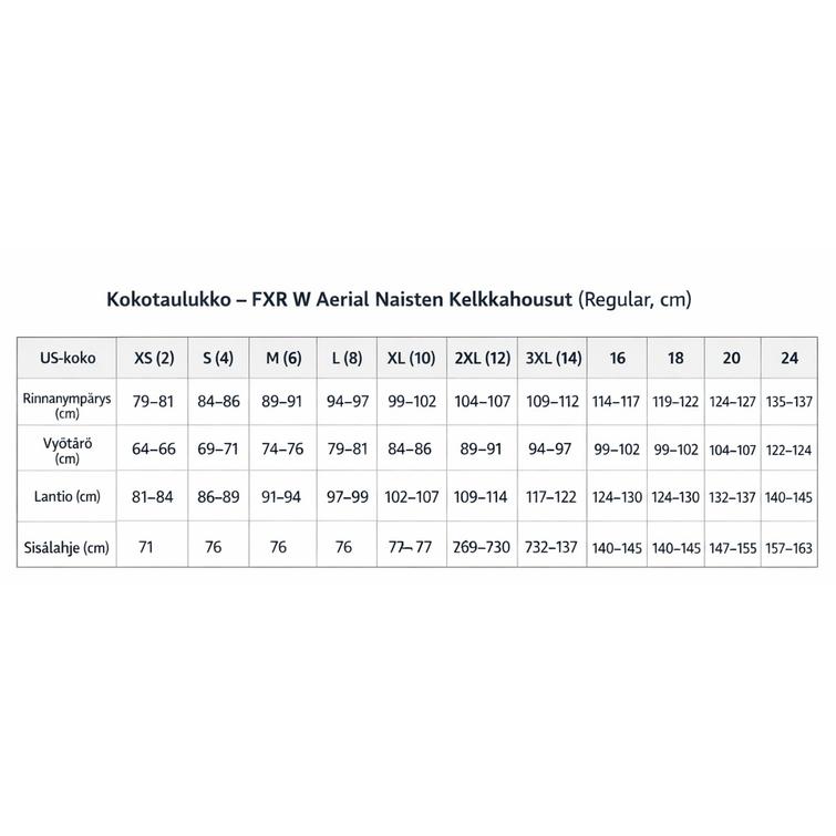 FXR Renegade FX W naisten kelkkahousut. Koko 8