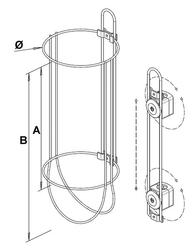 Nawa lepuuttakakori 215 mm sarja, sisältää kaidekiinnikesarjat 25mm kaideputkelle