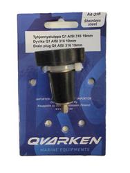 Veneen Tyhjennystulppa 19mm sormiruuvilla