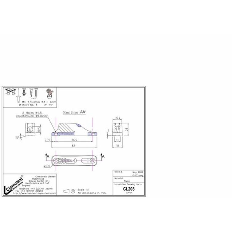Köysilukko ClamCleat Junior