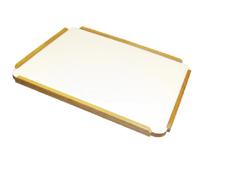 P&ouml;yt&auml;levy, valkea, teak listat reunoissa, koko 41x51cm 