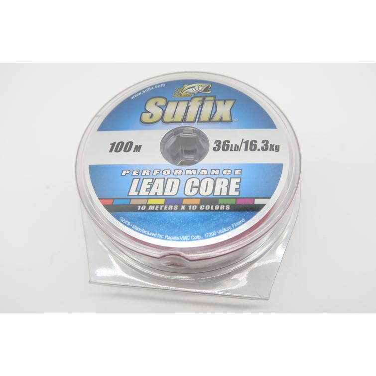 Sufix Leadcore 36lb, 16,3kg lyijysiima, 100m / väri vaihtuu 10 metrin välein