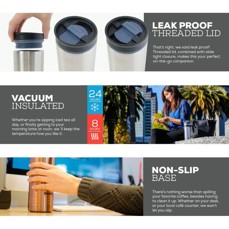 Igloo Isabel 590ml ter&auml;ksinen termosmuki mattamusta