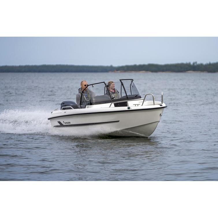 Yamarin 50 BR 2026 + Yamaha F60 Hetl uusi venepaketti peräkuomulla softdeck-lattialla