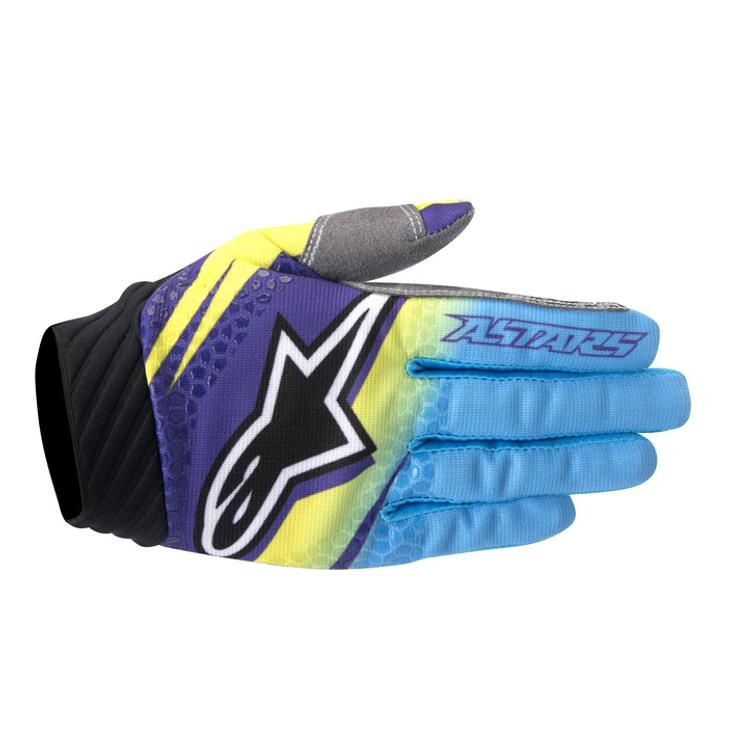 ALPINESTARS TECHSTAR VENOM GLOVE LIME CYAN PURPLE