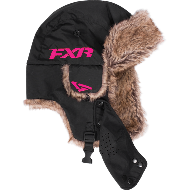 FXR Trapper Hat Black / Fuchsia