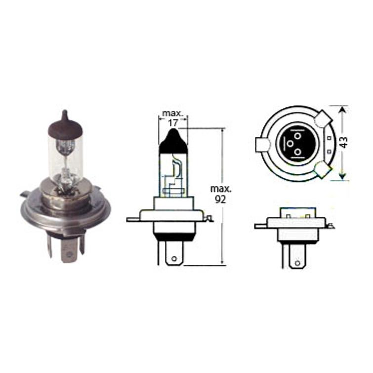 Lamppu H4 12v 35/35w Hs1 Px43t