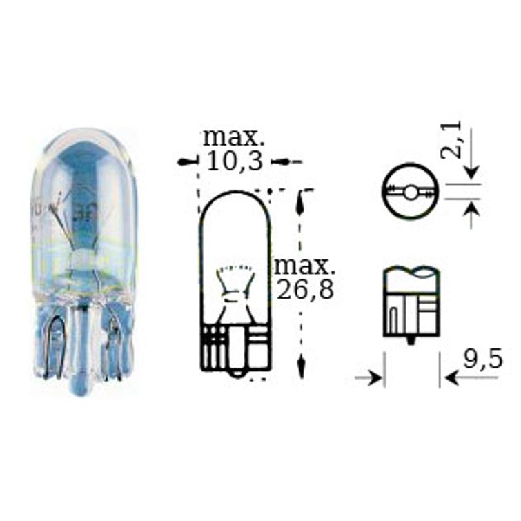 Lamppu 12v 5w W 2,1x9,5d