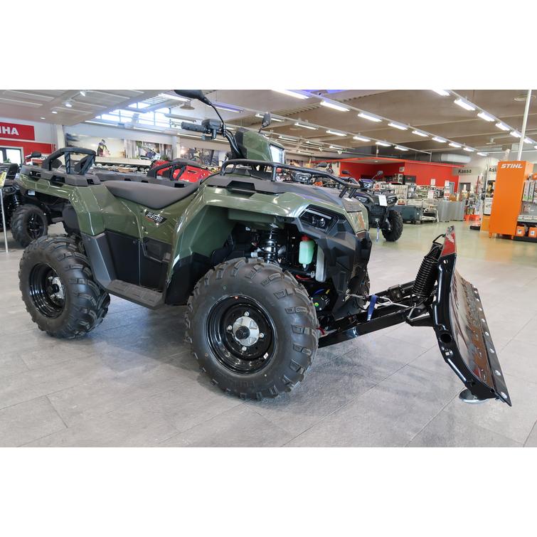 Polaris Sportsman 2026 traktorimönkijä 570 EPS Sage Green lumilevyllä, sähkökäännöllä ja vinssillä
