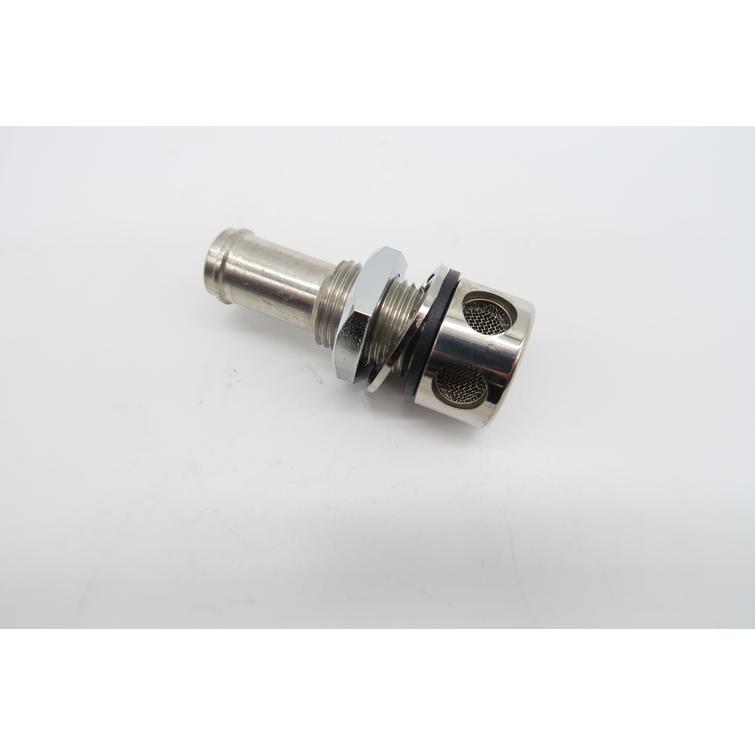 Huohotinventtiili messinki&auml;, kromattu. 14 mm letkulle. RST 304.