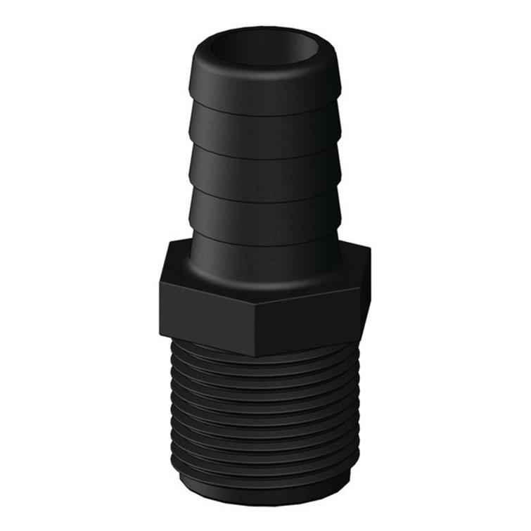 Letkuliitin, mustaa komposiittia, 1 1/4&Prime; kierteell&auml;, 32 mm letkulle