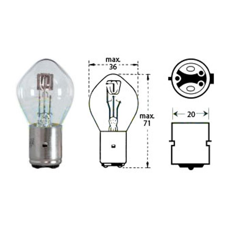 Lamppu 12v 35/35w Ba 20d