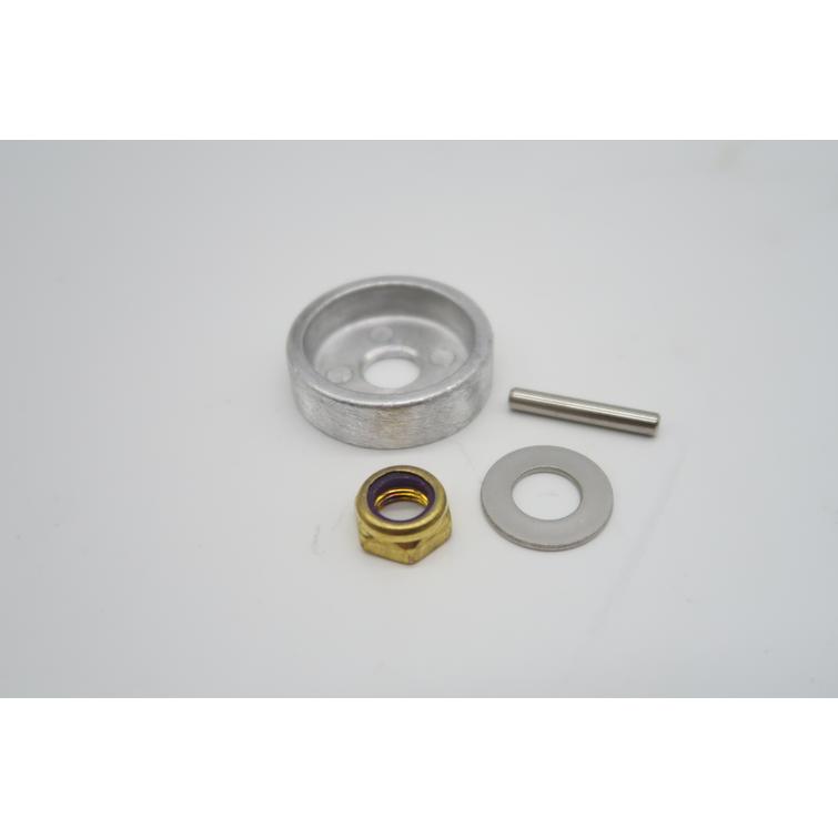 Potkurin mutteri sarja sis. mutterin, aluslevyn, katkotapin ja painelevyn