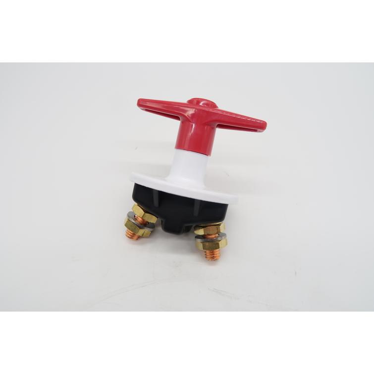 P&auml;&auml;virtakytkin 12V 300A, punainen/valkea, kiinte&auml; T-kytkin