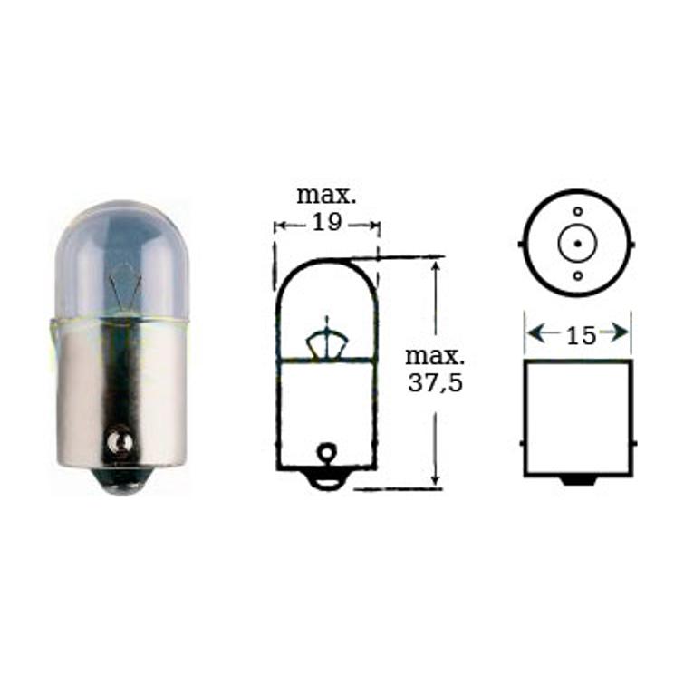 Lamppu 12v 5w Ba 15s