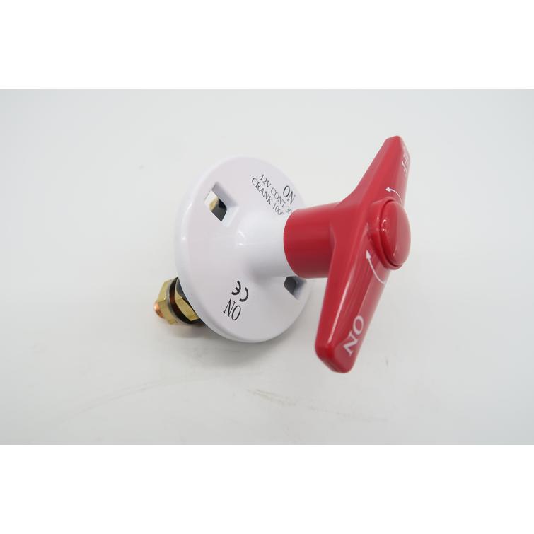 Päävirtakytkin 12V 300A, punainen/valkea, kiinteä T-kytkin