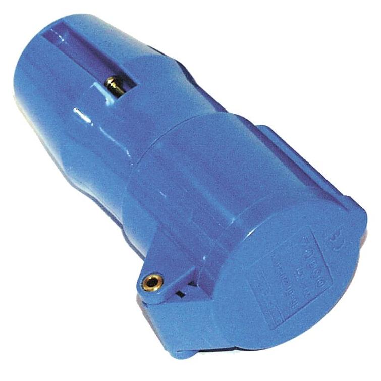 Maas&auml;hk&ouml;kaapelin jatkoliitin. CEE-naaras