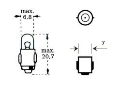 Lamppu 6v 1,2w Ba 7s