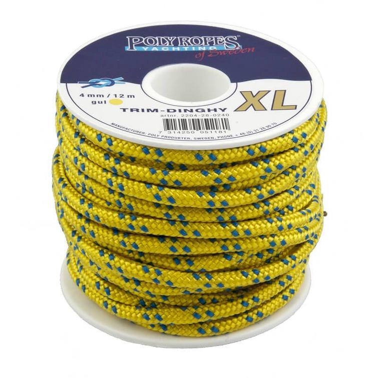Trimm/Dinghy XL köysi 3mm / 20 metriä, väri keltainen