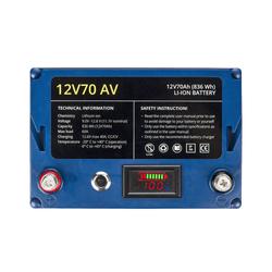 RebelCell Li-Ion akku, 12V70A (836 Wh) Jännite/varausnäyttöllä
