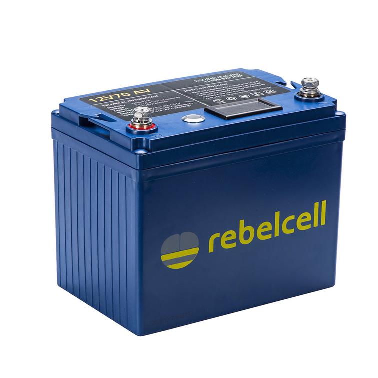 RebelCell Li-Ion akku, 12V70A (836 Wh) Jännite/varausnäyttöllä