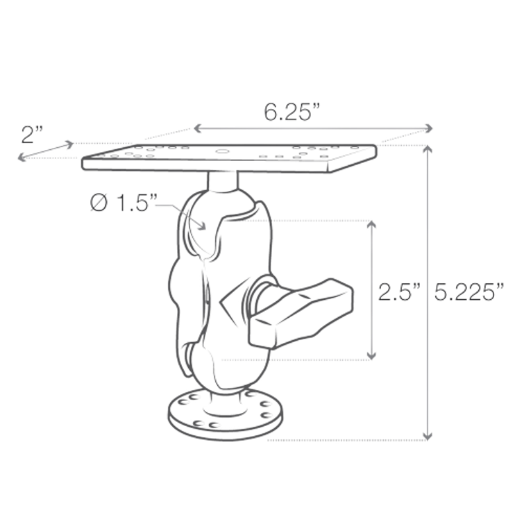 RAM MB-8 Universal Asennusteline Yli 5" Näytöille