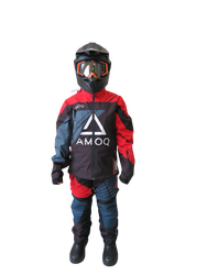 AMOQ Snowcross housut musta/punainen