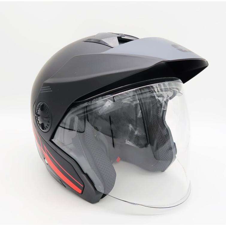 Polaris Open Helmet Black/ Red/ Grey