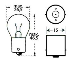 Lamppu 6v 18w Ba 15s