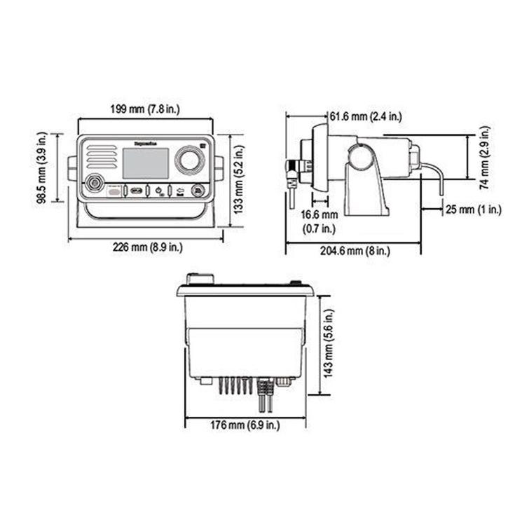Raymarine RAY73  VHF/AIS -puhelin Sis&auml;isell&auml; GPS:ll&auml;