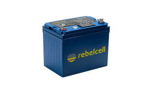 RebelCell Li-Ion akku, 12V50A (632 Wh) Jännite/varausnäyttö